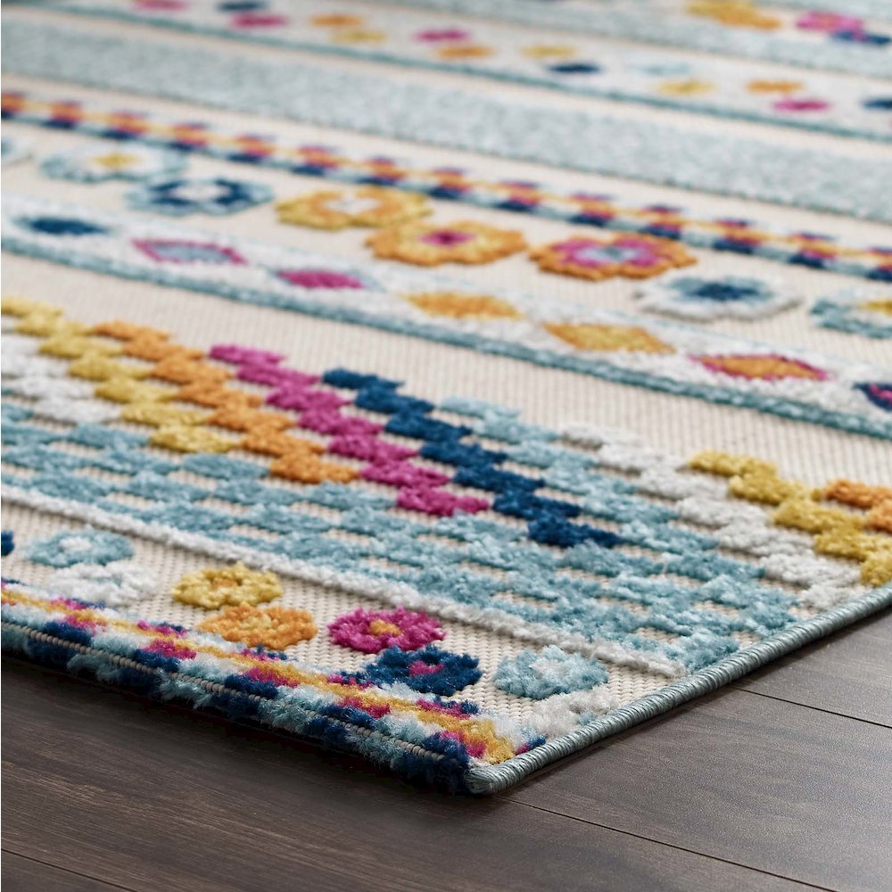 Cadhla Vintage Abstract Geometric Lattice 5x8 Indoor and Outdoor Area Rug