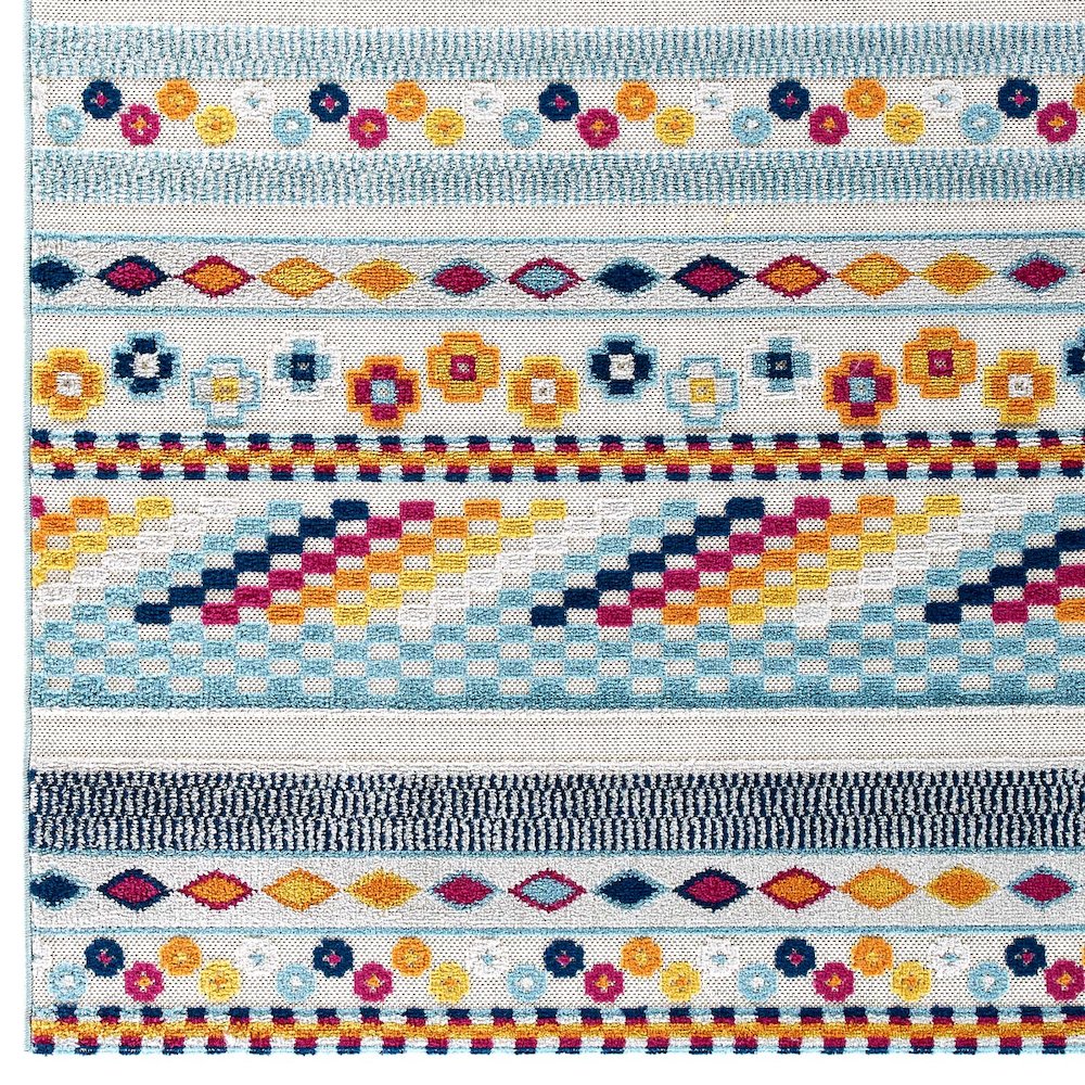 Cadhla Vintage Abstract Geometric Lattice 8x10 Indoor and Outdoor Area Rug
