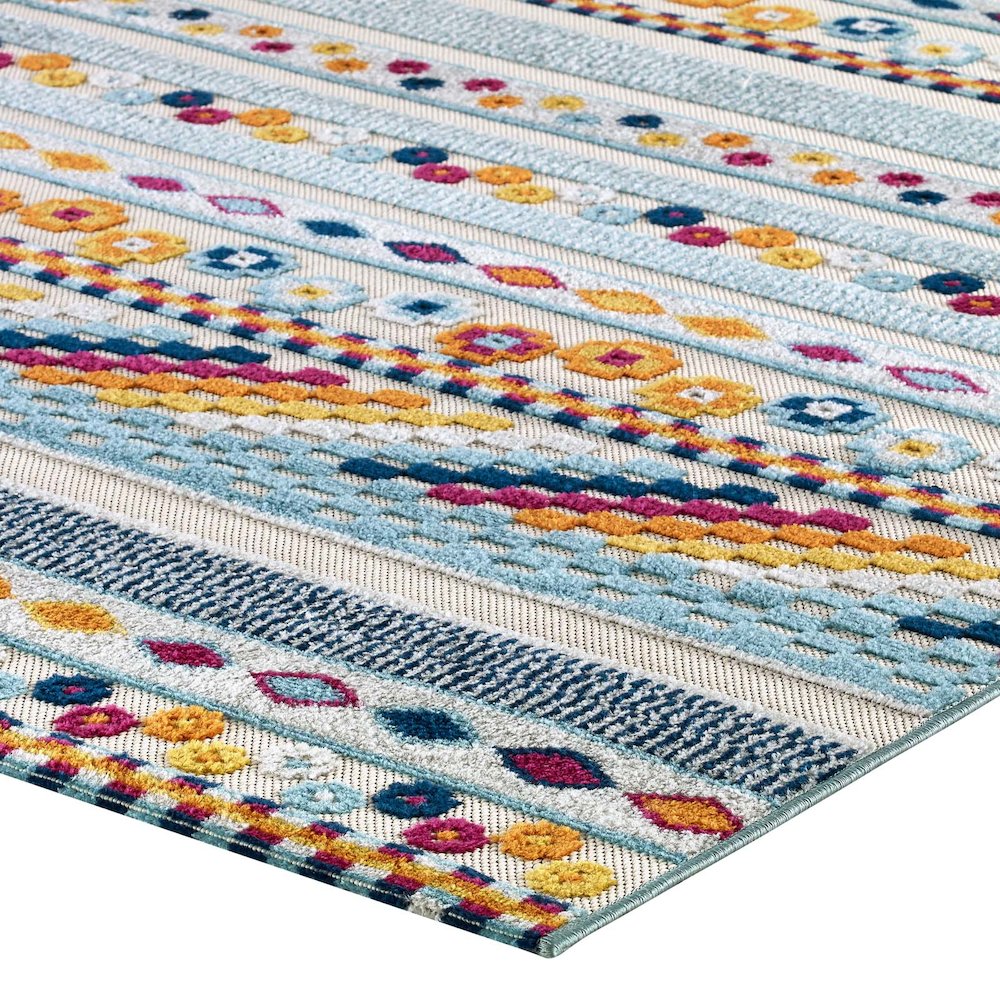 Cadhla Vintage Abstract Geometric Lattice 8x10 Indoor and Outdoor Area Rug