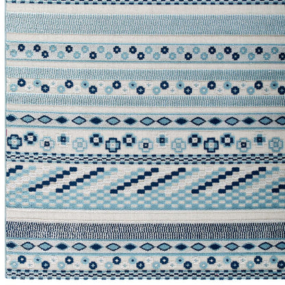 Cadhla Vintage Abstract Geometric Lattice 5x8 Indoor and Outdoor Area Rug