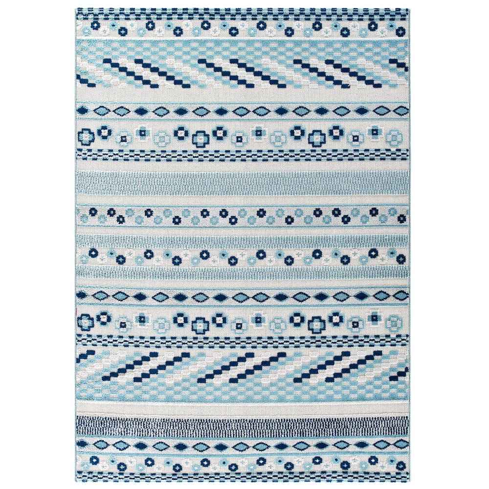 Cadhla Vintage Abstract Geometric Lattice 8x10 Indoor and Outdoor Area Rug