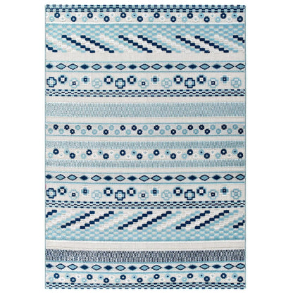 Cadhla Vintage Abstract Geometric Lattice 8x10 Indoor and Outdoor Area Rug