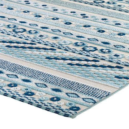 Cadhla Vintage Abstract Geometric Lattice 8x10 Indoor and Outdoor Area Rug