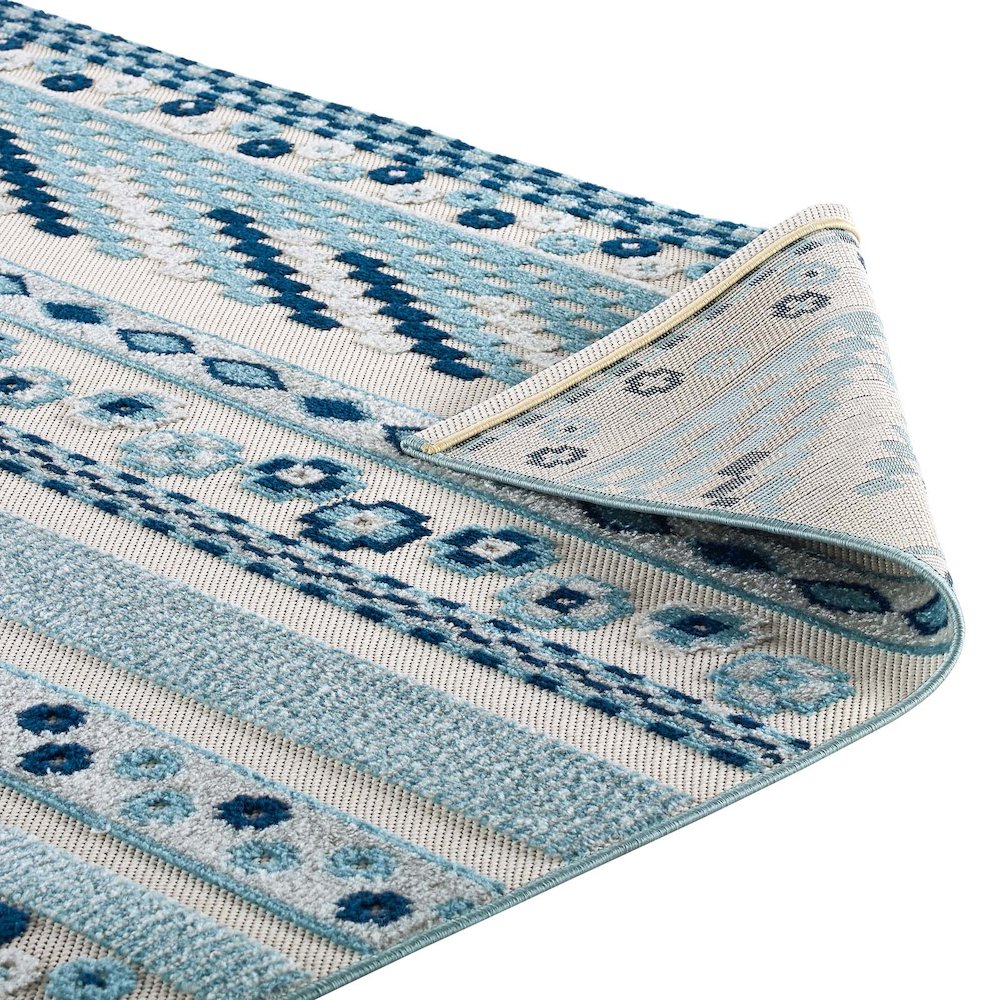 Cadhla Vintage Abstract Geometric Lattice 8x10 Indoor and Outdoor Area Rug