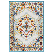 Ansel Distressed Floral Vintage Medallion 8x10 Indoor and Outdoor Area Rug