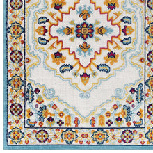 Ansel Distressed Floral Vintage Medallion 8x10 Indoor and Outdoor Area Rug