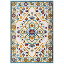 Freesia Distressed Floral Vintage Medallion 5x8 Indoor and Outdoor Area Rug