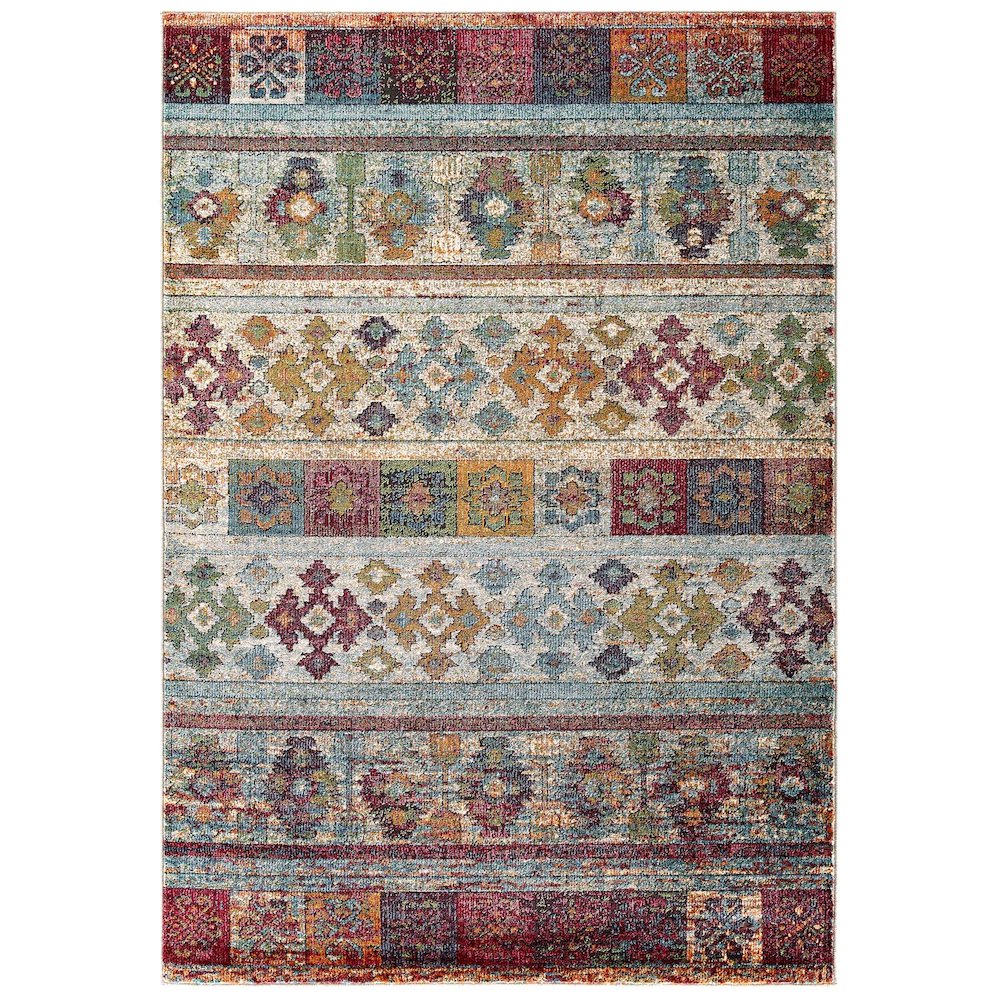 Tribute Nala Distressed Vintage Floral Lattice 8x10 Area Rug
