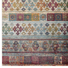 Tribute Nala Distressed Vintage Floral Lattice 8x10 Area Rug