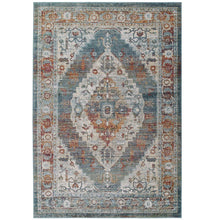 Tribute Camellia Distressed Vintage Floral Vintage Medallion 5x8 Area Rug