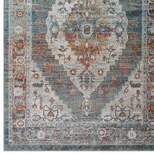Tribute Camellia Distressed Vintage Floral Vintage Medallion 5x8 Area Rug