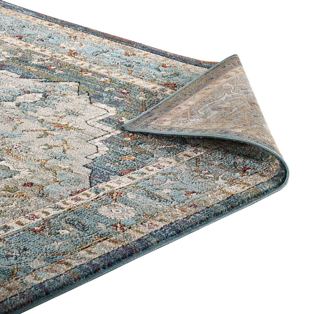 Tribute Diantha Distressed Vintage Floral Vintage Medallion 5x8 Area Rug