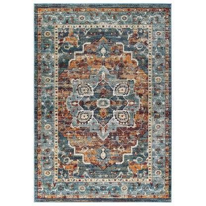 Tribute Diantha Distressed Vintage Floral Vintage Medallion 5x8 Area Rug
