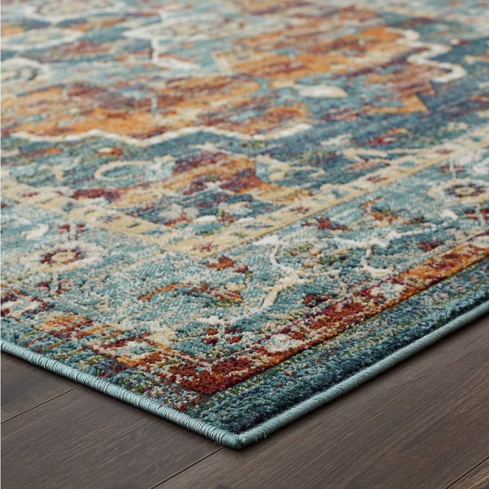 Tribute Diantha Distressed Vintage Floral Vintage Medallion 5x8 Area Rug