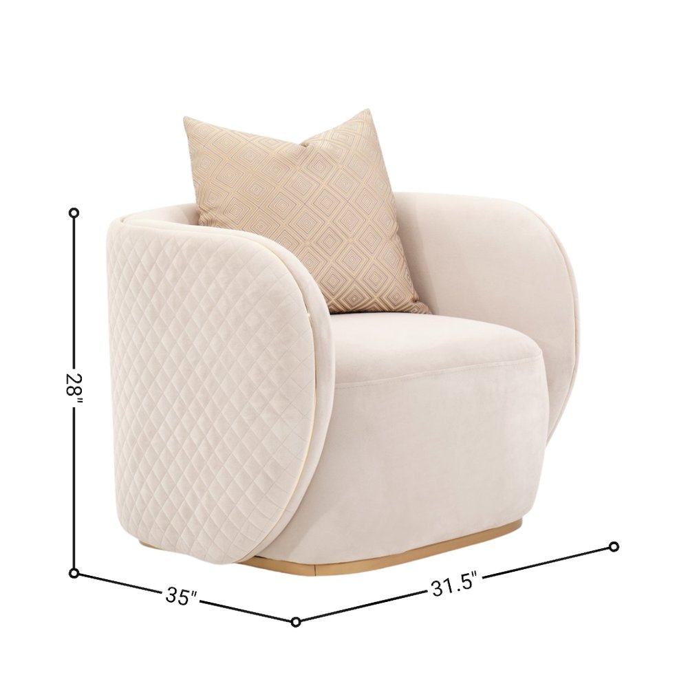 Beige Accent Chair – Comfy Reading Chair and Living Room Arm Chair Design