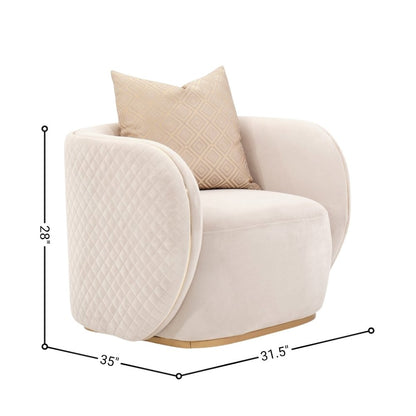 Beige Accent Chair – Comfy Reading Chair and Living Room Arm Chair Design