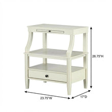 Antique White Storage Nightstand with Spacious Top and Classic Design