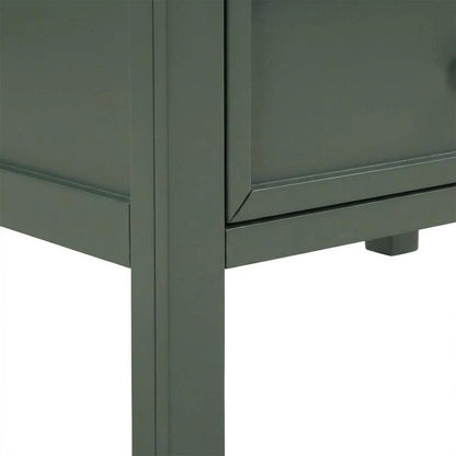 Vintage Green Nightstand with 2 Drawers and Classic Style