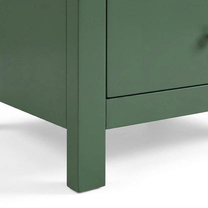 Vintage Green Nightstand with 3-Drawer Storage and Casual Design