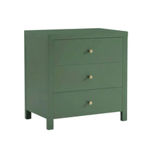 Vintage Green Nightstand with 3-Drawer Storage and Casual Design