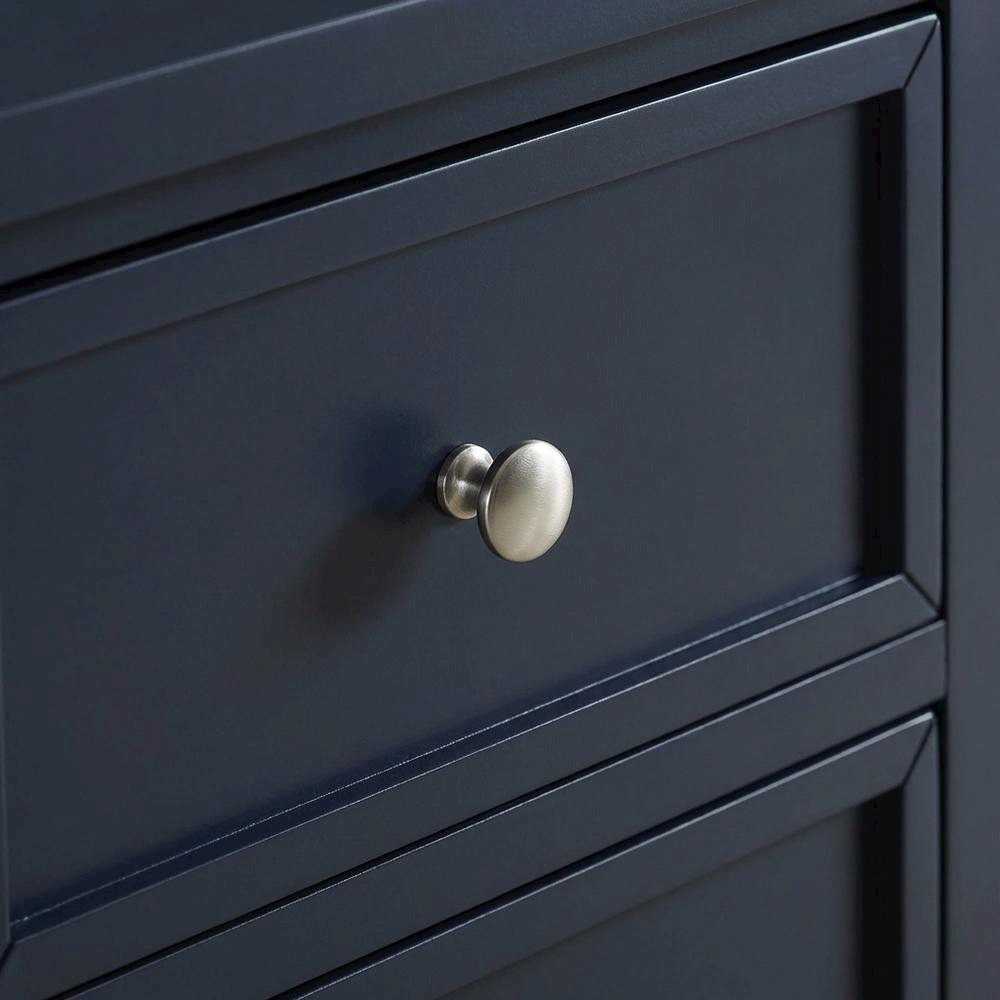 Midnight Blue Nightstand with 3 Drawers and Transitional Style