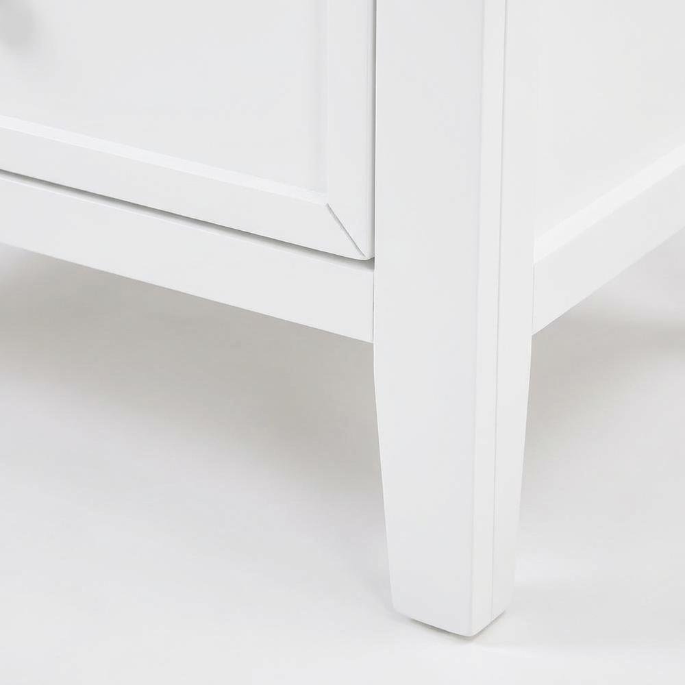 White Bedroom Nightstand with 2 Drawers and Modern Design