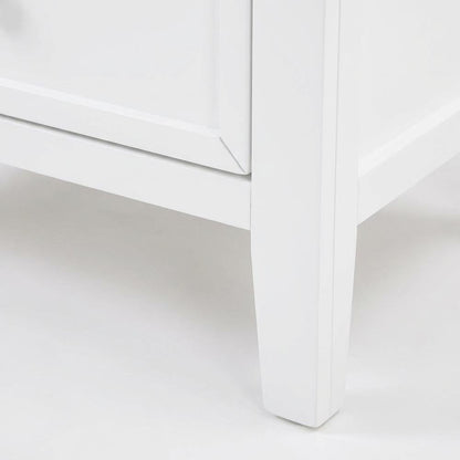 White Bedroom Nightstand with 2 Drawers and Modern Design