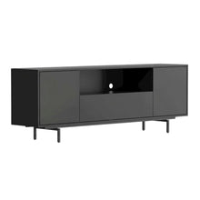 Black Laminate TV Console with 3 Doors and Modern Design