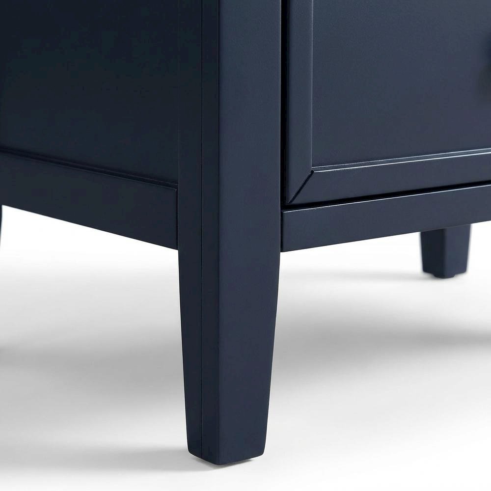 Midnight Blue Nightstand with 3 Drawers and Transitional Style