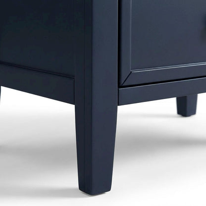 Midnight Blue Nightstand with 3 Drawers and Transitional Style
