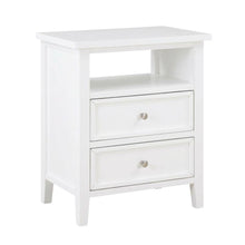 White Bedroom Nightstand with 2 Drawers and Modern Design
