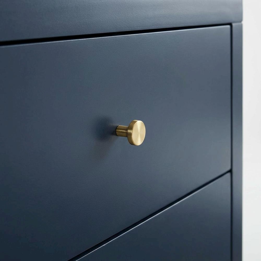Midnight Blue Nightstand with Three Drawers and Casual Style