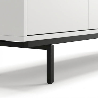 White Laminate TV Console with 3 Doors in Modern and Industrial Styles