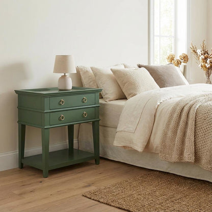 Nightstand with Tray Top, Modern Style and 2 Drawers