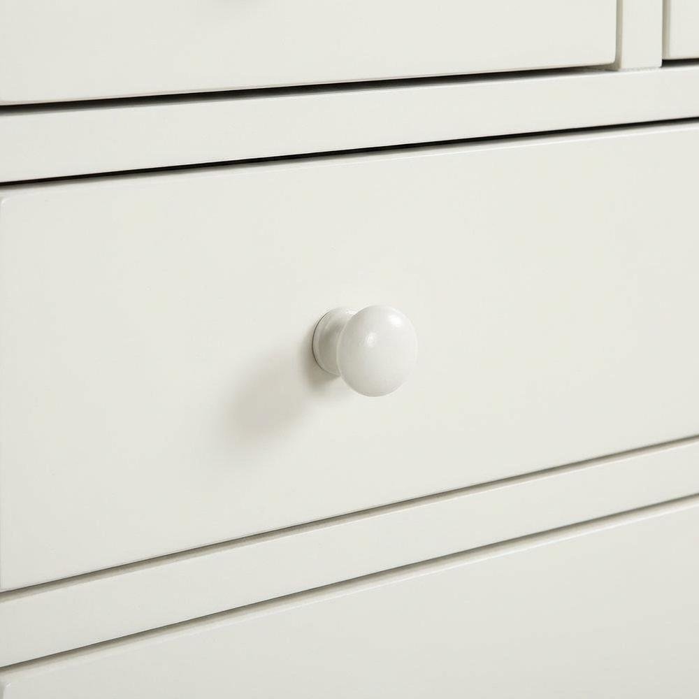 Antique White Nightstand with 4 Drawers and Faux Keyhole Accents