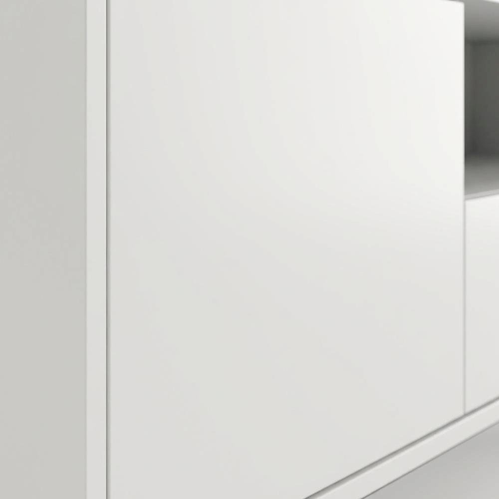 White Laminate TV Console with 3 Doors in Modern and Industrial Styles