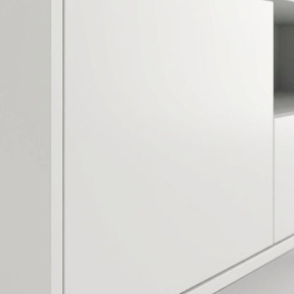 White Laminate TV Console with 3 Doors in Modern and Industrial Styles