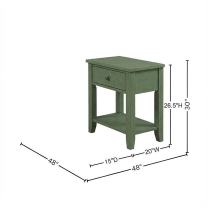 Evening Stand with Single Drawer and Gold Hardware for Casual or Farmhouse Decor