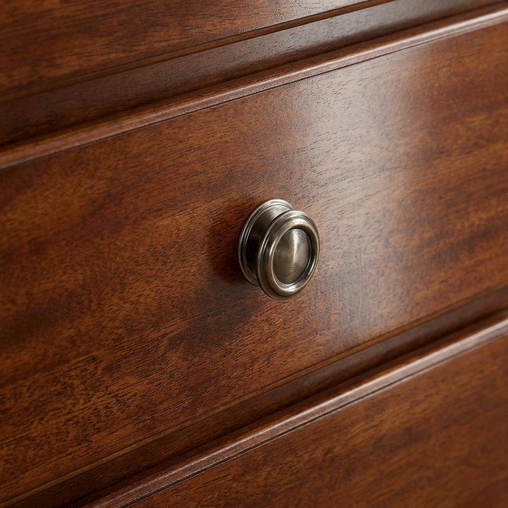 Brown Nightstand with 3 Drawers and Contemporary Design