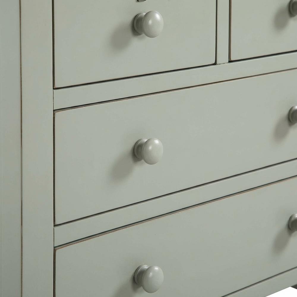 Antique Gray Nightstand with 4 Storage Drawers and Casual Style