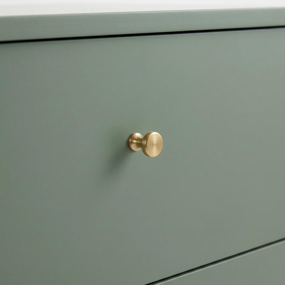 Evening Stand with Single Drawer and Gold Hardware for Casual or Farmhouse Decor