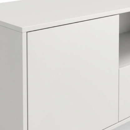 White Laminate TV Console with 3 Doors in Modern Industrial Style