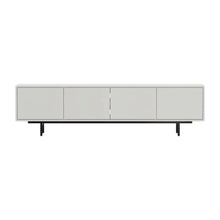 White Laminate TV Stand with 4 Doors and Modern Design