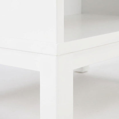 White Cane Bedroom Nightstand with 1 Drawer and Modern Design