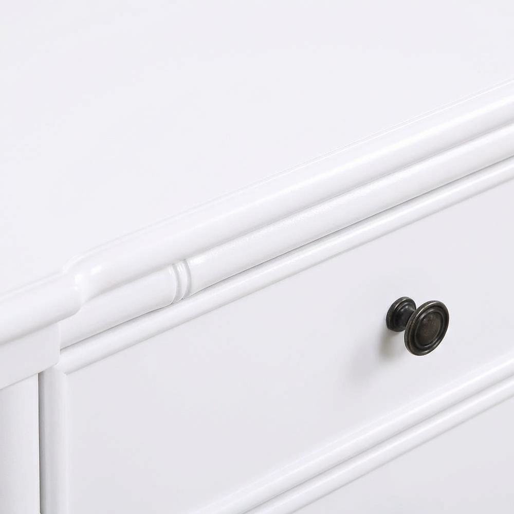 White Nightstand with Two Drawers and Modern Design