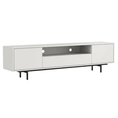 White Laminate TV Console with 3 Doors in Modern and Industrial Styles