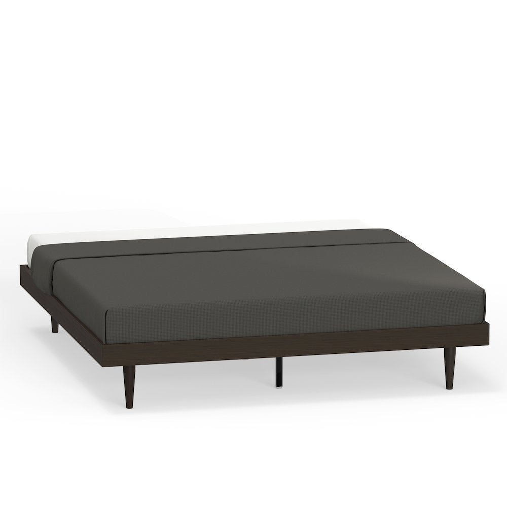 Sachse King Solid Wood Platform Bed Frame Walnut