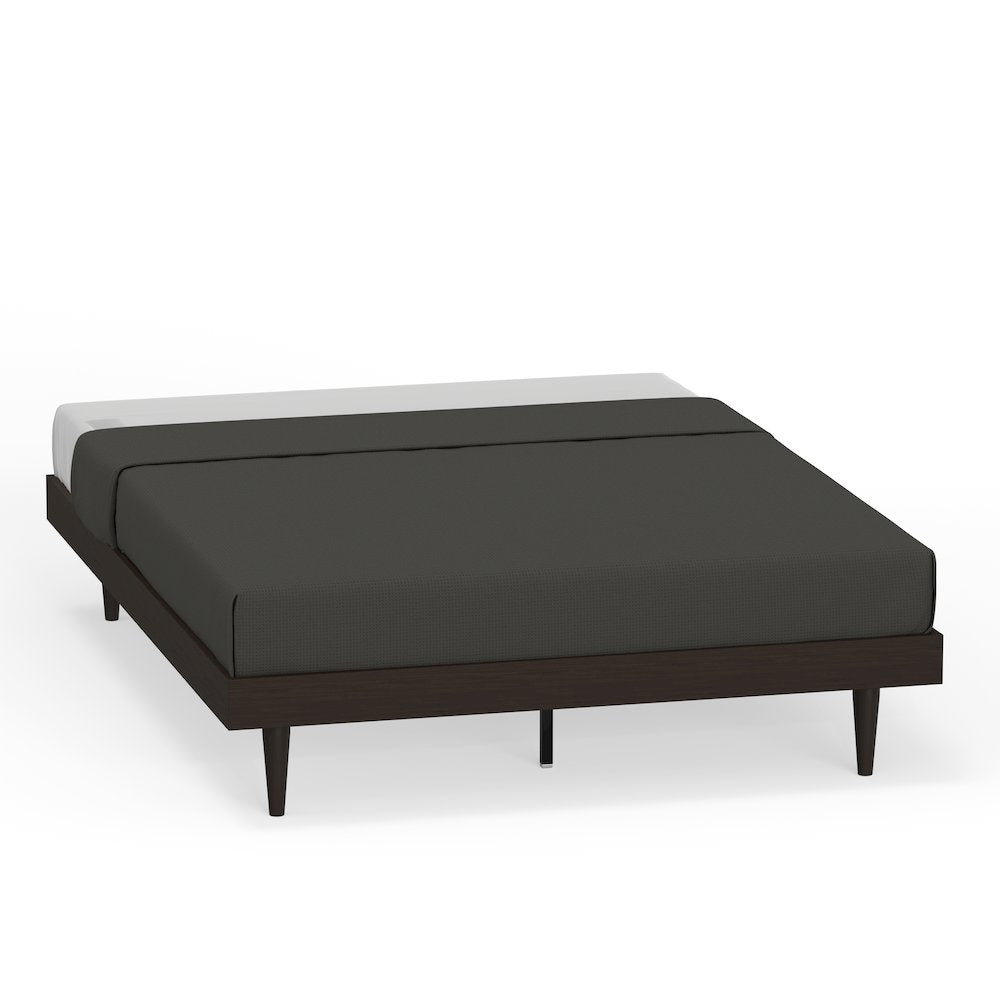 Sachse Queen Solid Wood Platform Bed Frame Walnut