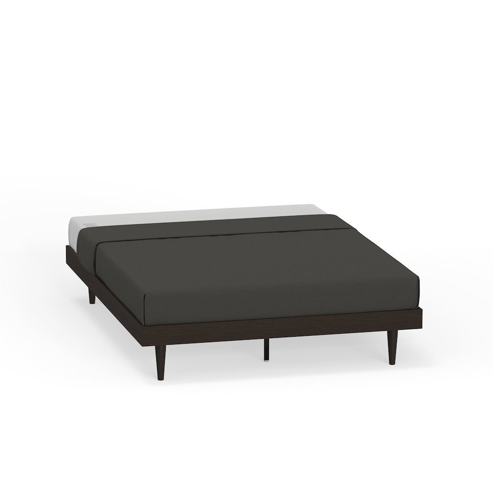 Sachse Queen Solid Wood Platform Bed Frame Walnut
