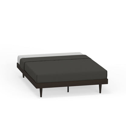 Sachse Queen Solid Wood Platform Bed Frame Walnut